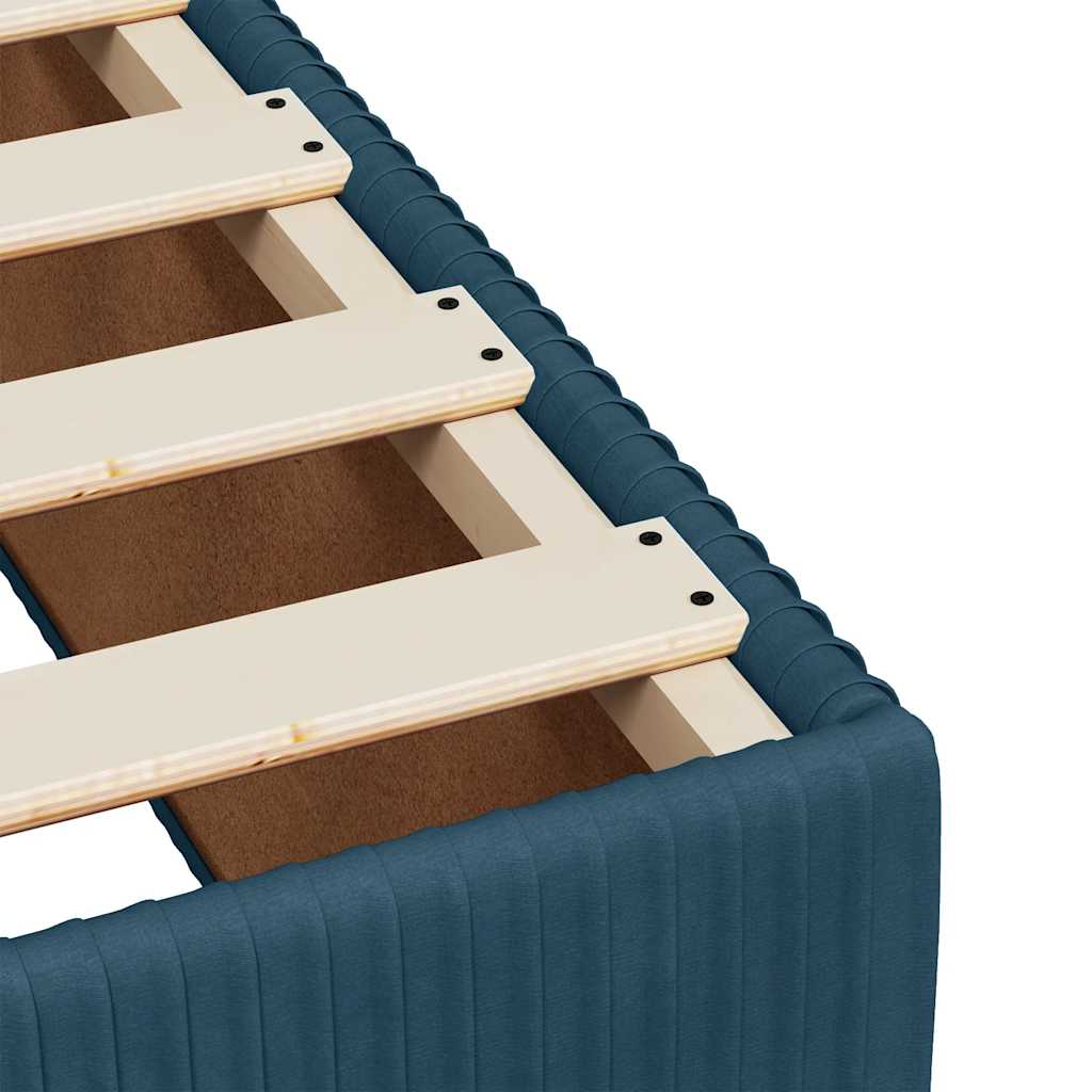 vidaXL Κρεβάτι Boxspring με Στρώμα Σκούρο Μπλε 90x200 εκ. Βελούδινο
