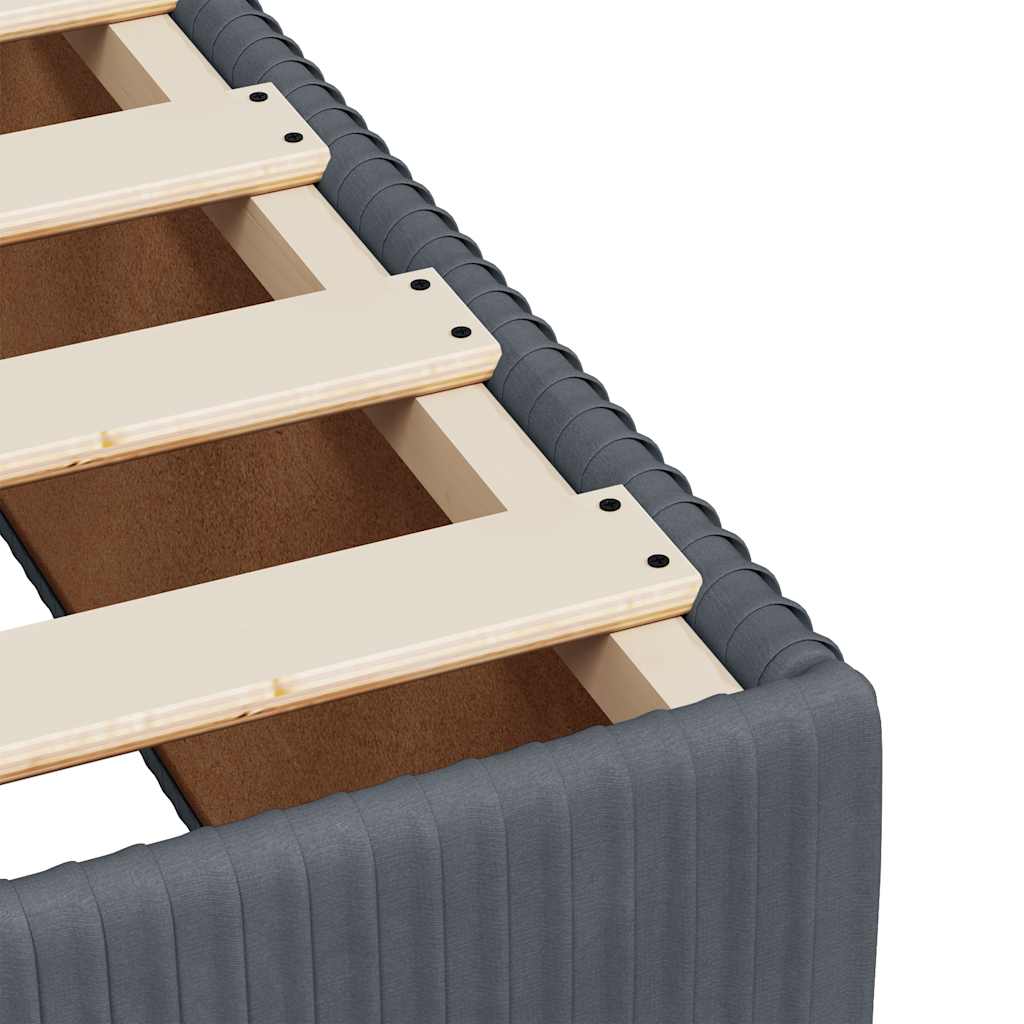 vidaXL Κρεβάτι Boxspring με Στρώμα Σκούρο Γκρι 140x190 εκ. Βελούδινο