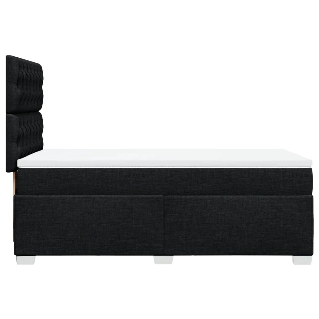 vidaXL Κρεβάτι Boxspring με Στρώμα Μαύρο 80 x 200 εκ. Υφασμάτινο