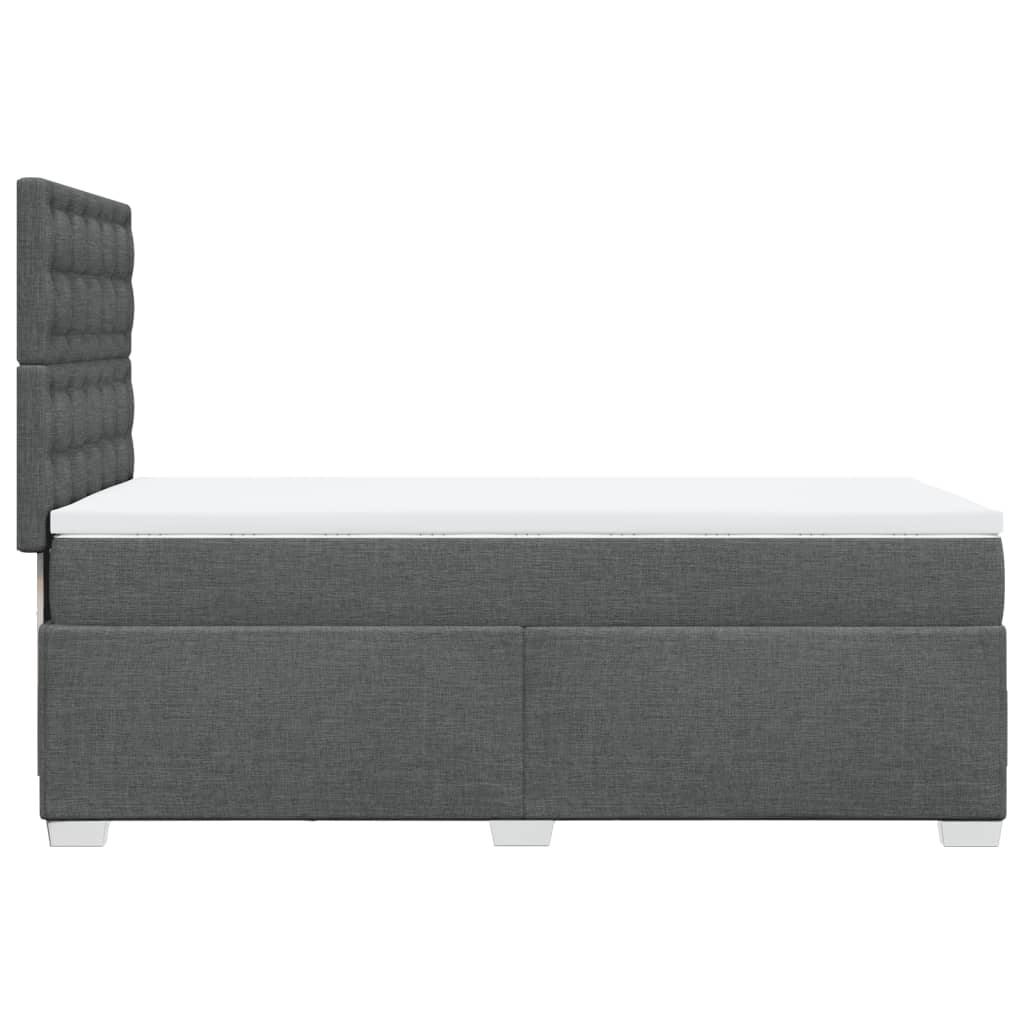 vidaXL Κρεβάτι Boxspring με Στρώμα Σκούρο Γκρι 80x200 εκ. Υφασμάτινο