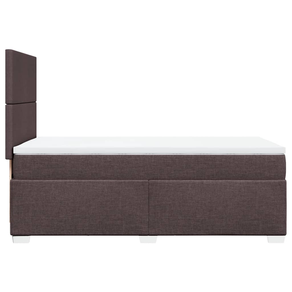 vidaXL Κρεβάτι Boxspring με Στρώμα Σκούρο Καφέ 90x190 εκ. Υφασμάτινο