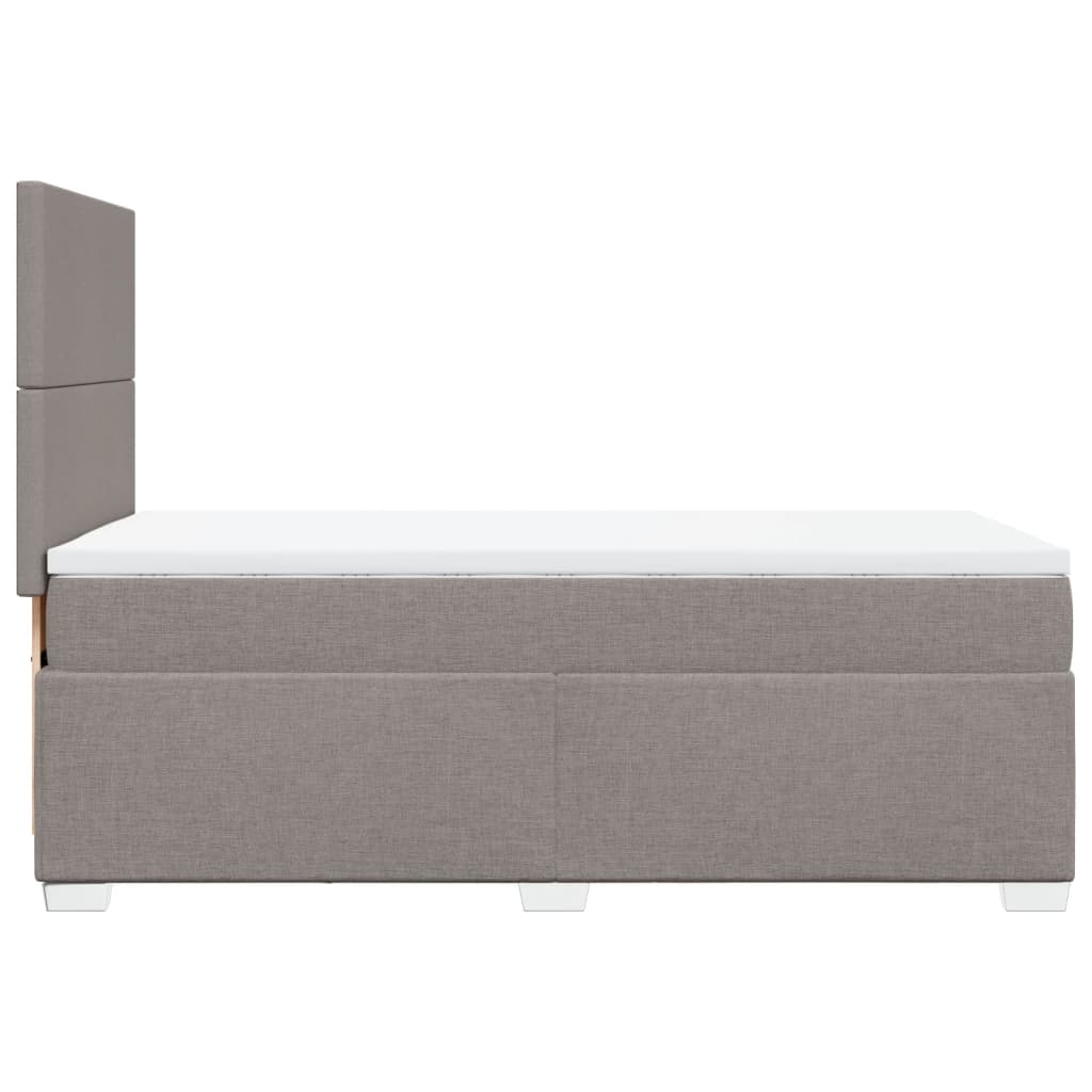 vidaXL Κρεβάτι Boxspring με Στρώμα Taupe 90x190 εκ.Υφασμάτινο