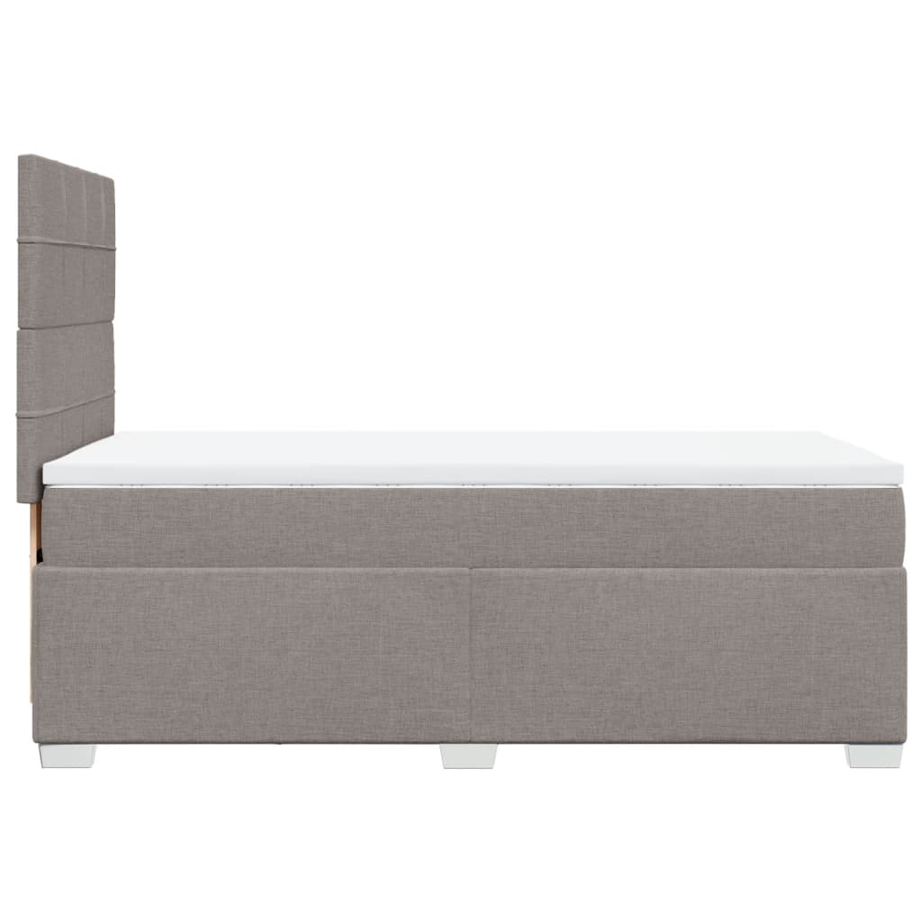vidaXL Κρεβάτι Boxspring με Στρώμα Taupe 90x190 εκ.Υφασμάτινο