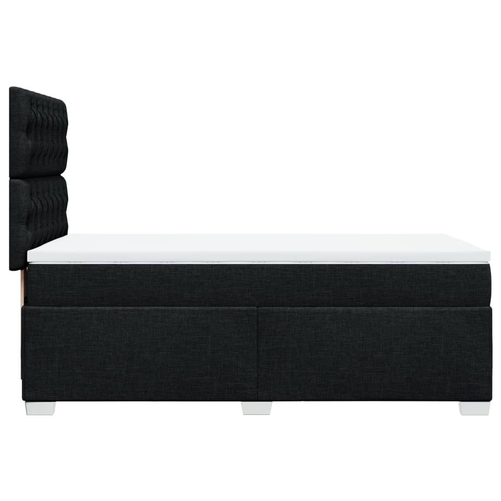 vidaXL Κρεβάτι Boxspring με Στρώμα Μαύρο 90x190 εκ.Υφασμάτινο