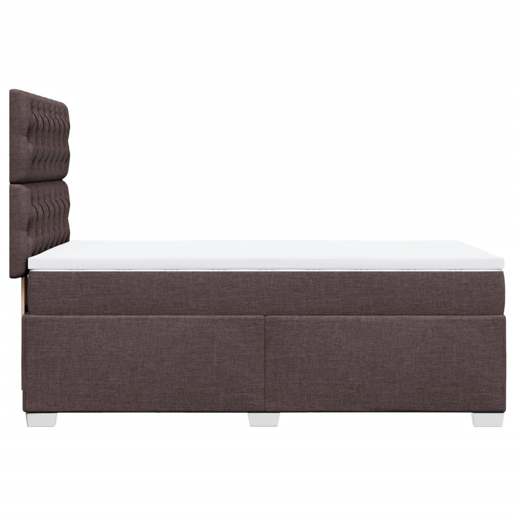 vidaXL Κρεβάτι Boxspring με Στρώμα Σκούρο Καφέ 90x190 εκ. Υφασμάτινο