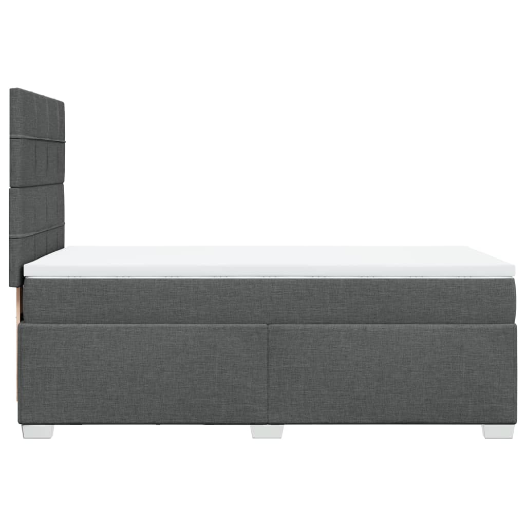 vidaXL Κρεβάτι Boxspring με Στρώμα Σκούρο Γκρι 90x200 εκ. Υφασμάτινο