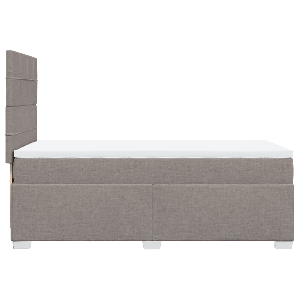 vidaXL Κρεβάτι Boxspring με Στρώμα Taupe 90x200 εκ. Υφασμάτινο