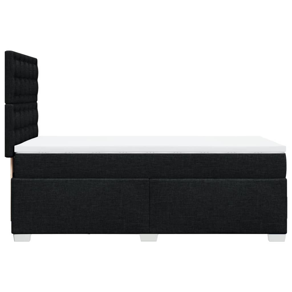 vidaXL Κρεβάτι Boxspring με Στρώμα Μαύρο 90x200 εκ. Υφασμάτινο