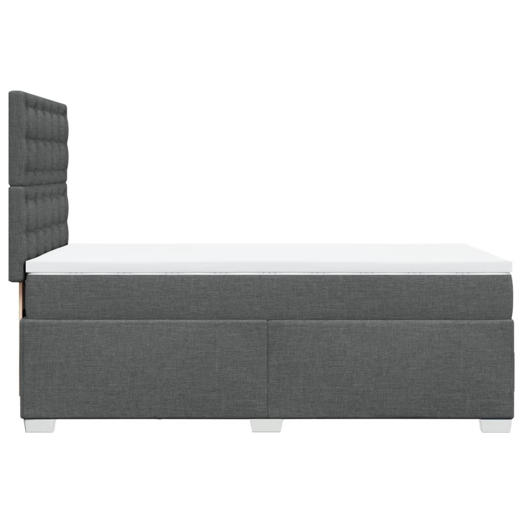 vidaXL Κρεβάτι Boxspring με Στρώμα Σκούρο Γκρι 100x200 εκ. Υφασμάτινο