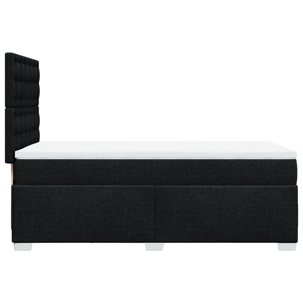 vidaXL Κρεβάτι Boxspring με Στρώμα Μαύρο 100 x 200 εκ. Υφασμάτινο