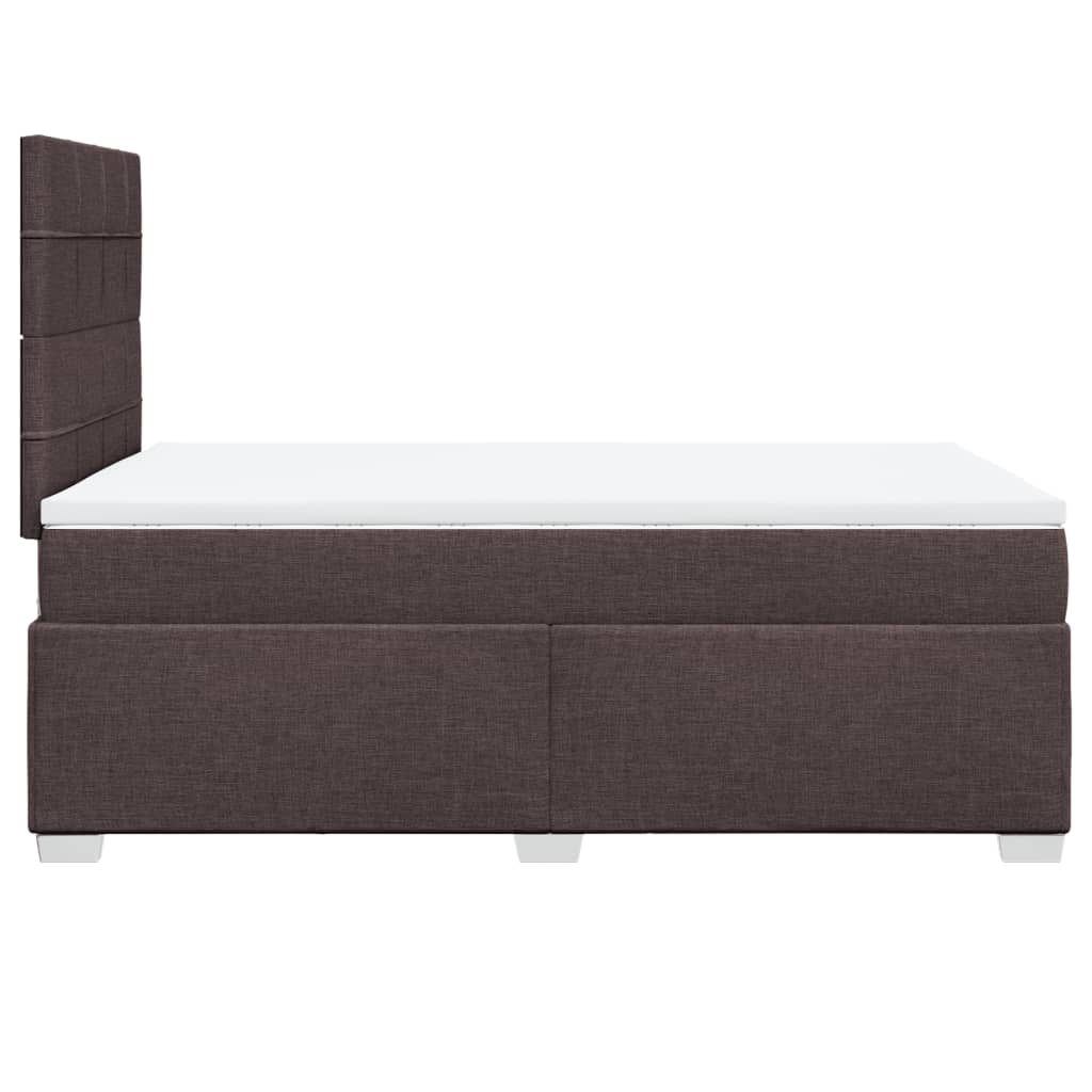 vidaXL Κρεβάτι Boxspring με Στρώμα Σκούρο Καφέ 120x190 εκ Υφασμάτινο
