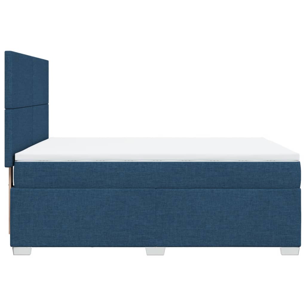 vidaXL Κρεβάτι Boxspring με Στρώμα Μπλε 140x200 εκ. Υφασμάτινο