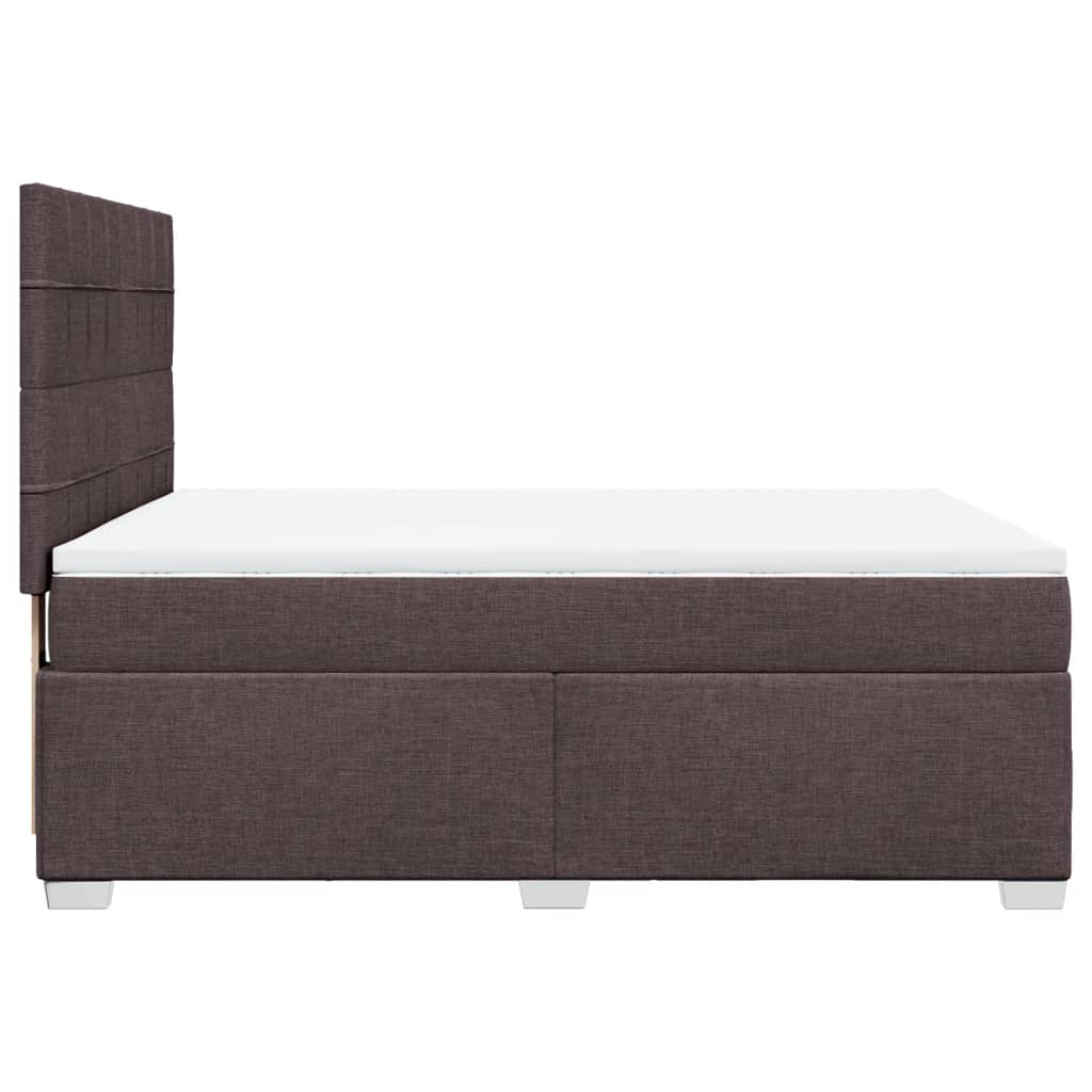 vidaXL Κρεβάτι Boxspring με Στρώμα Σκούρο Καφέ 140x200 εκ Υφασμάτινο