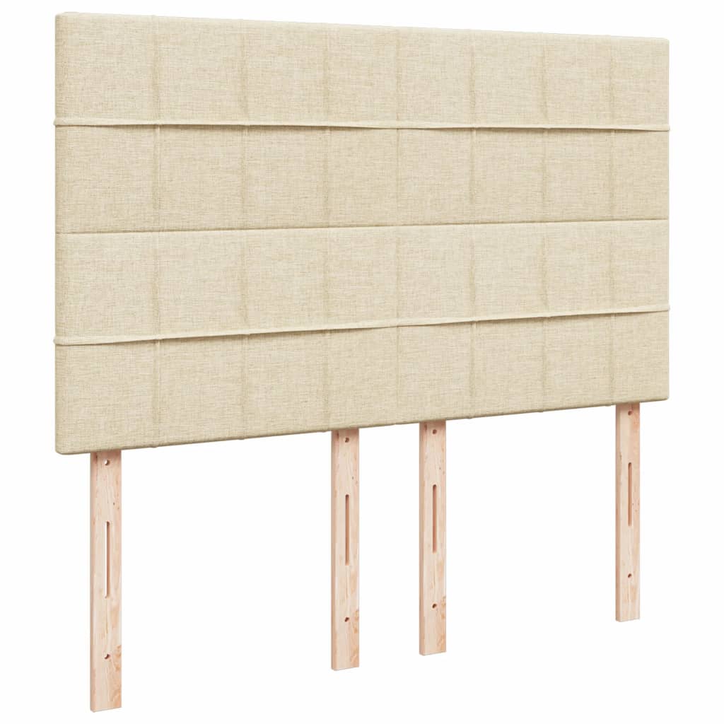 vidaXL Κρεβάτι Boxspring με Στρώμα Κρεμ 140x200 εκ. Υφασμάτινο