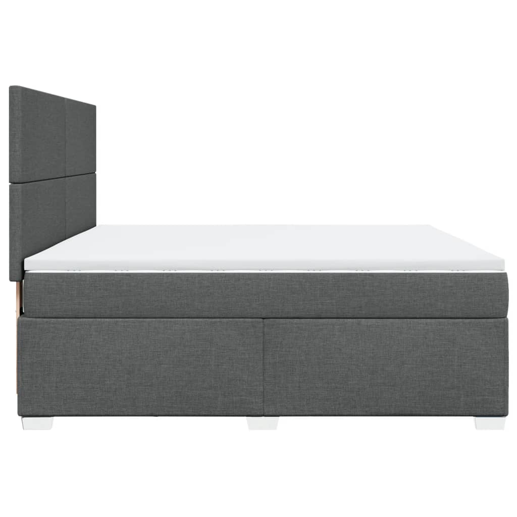 vidaXL Κρεβάτι Boxspring με Στρώμα Σκούρο Γκρι 180x200 εκ Υφασμάτιν