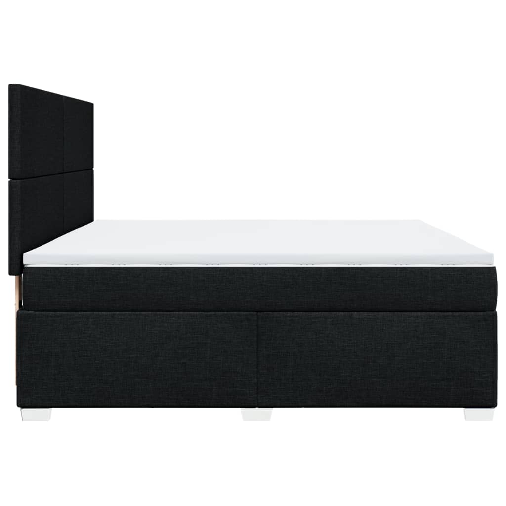 vidaXL Κρεβάτι Boxspring με Στρώμα Μαύρο 180x200 εκ. Υφασμάτινο