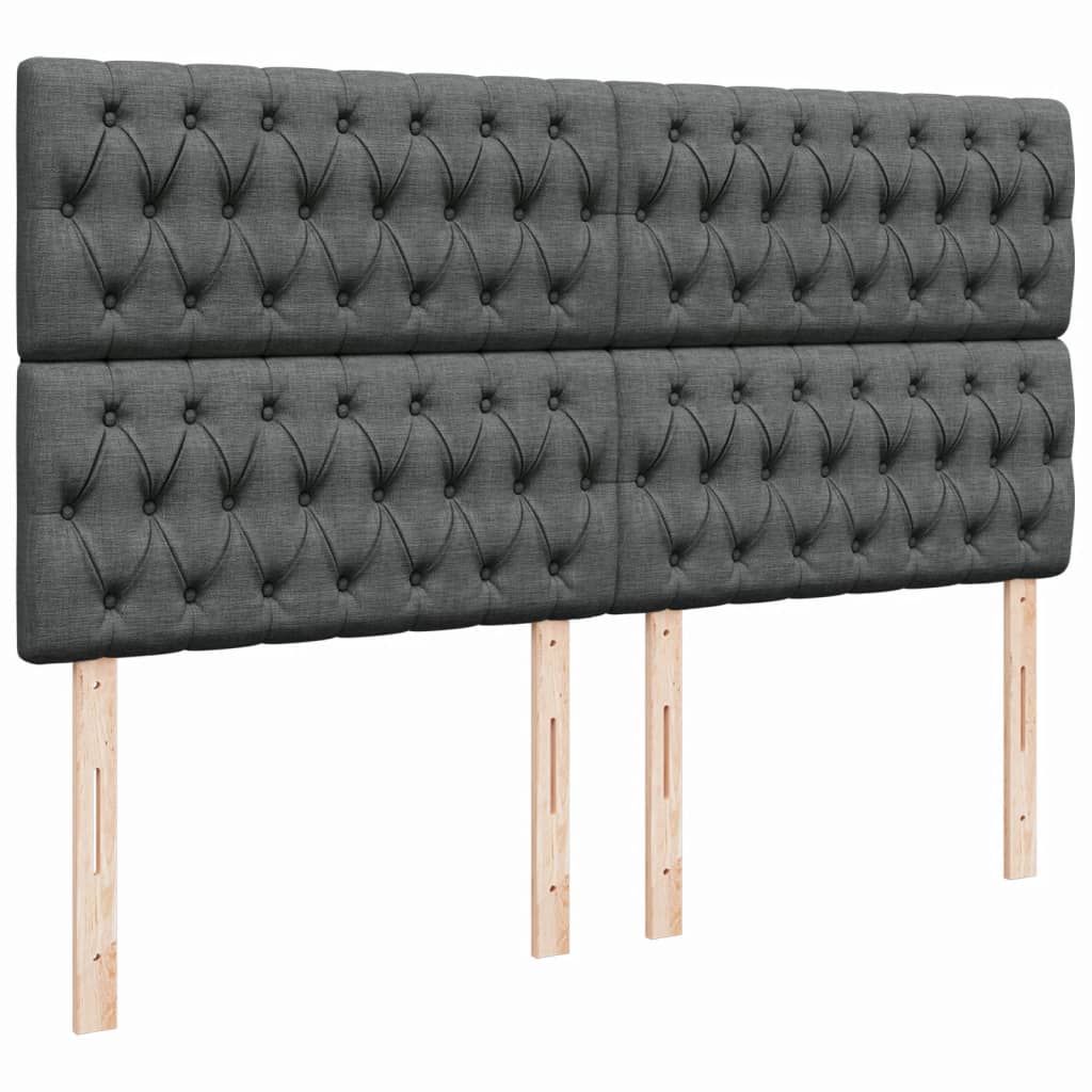 vidaXL Κρεβάτι Boxspring με Στρώμα Σκούρο Γκρι 180x200 εκ Υφασμάτιν