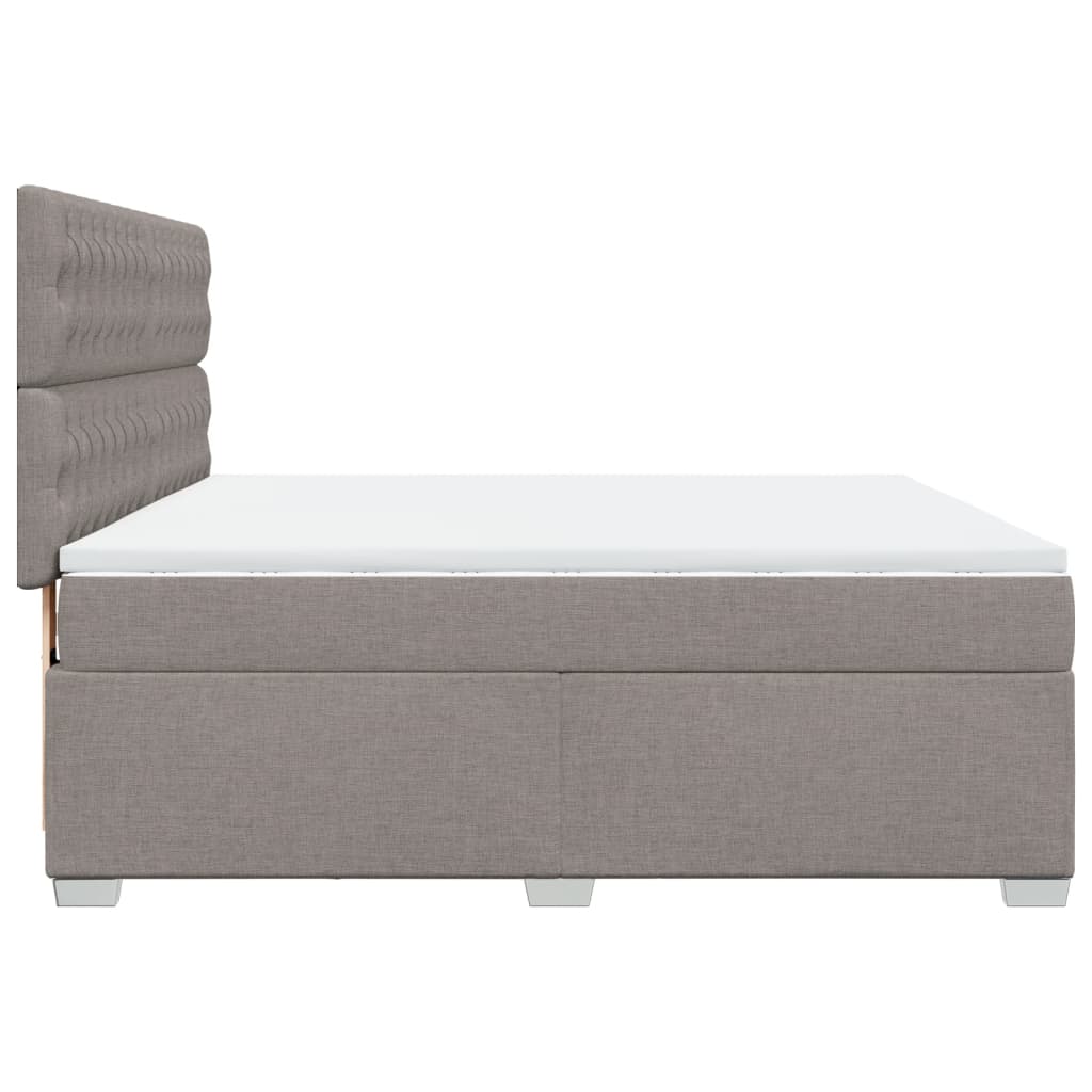 vidaXL Κρεβάτι Boxspring με Στρώμα Taupe 180x200 εκ. Υφασμάτινο