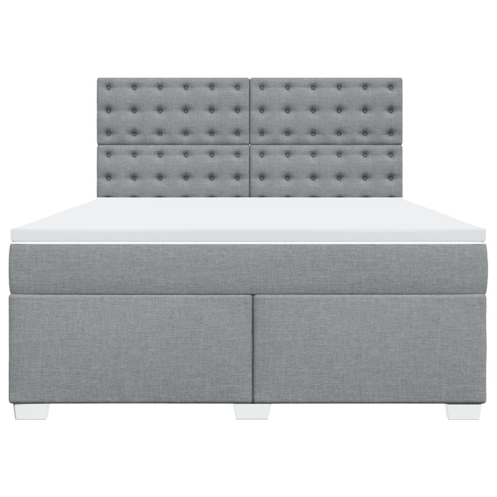 vidaXL Κρεβάτι Boxspring με Στρώμα Ανοιχτό Γκρι 180x200 εκ. Υφασμάτινο