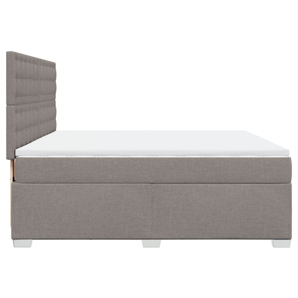vidaXL Κρεβάτι Boxspring με Στρώμα Taupe 180x200 εκ. Υφασμάτινο