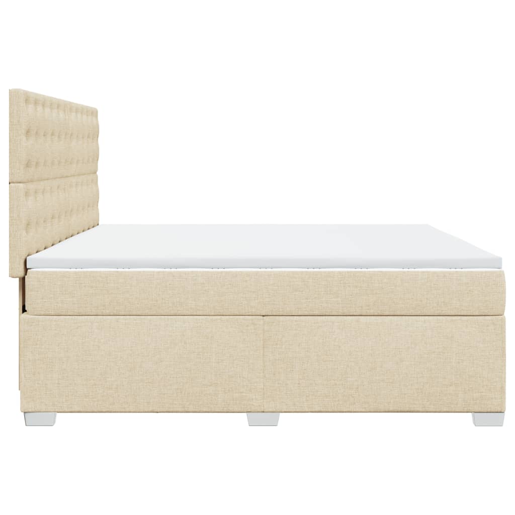 vidaXL Κρεβάτι Boxspring με Στρώμα Κρεμ 180x200 εκ. Υφασμάτινο