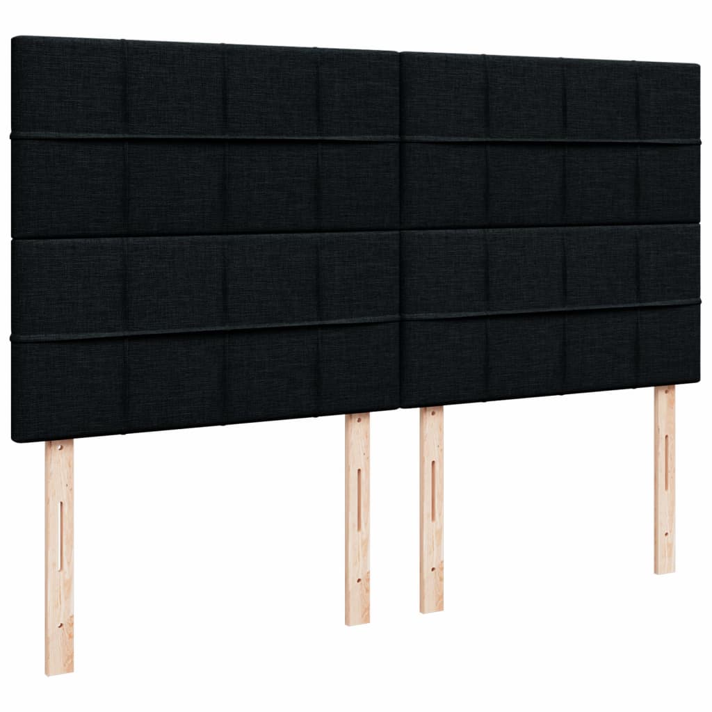 vidaXL Κρεβάτι Boxspring με Στρώμα Μαύρο 200x200 εκ. Υφασμάτινο