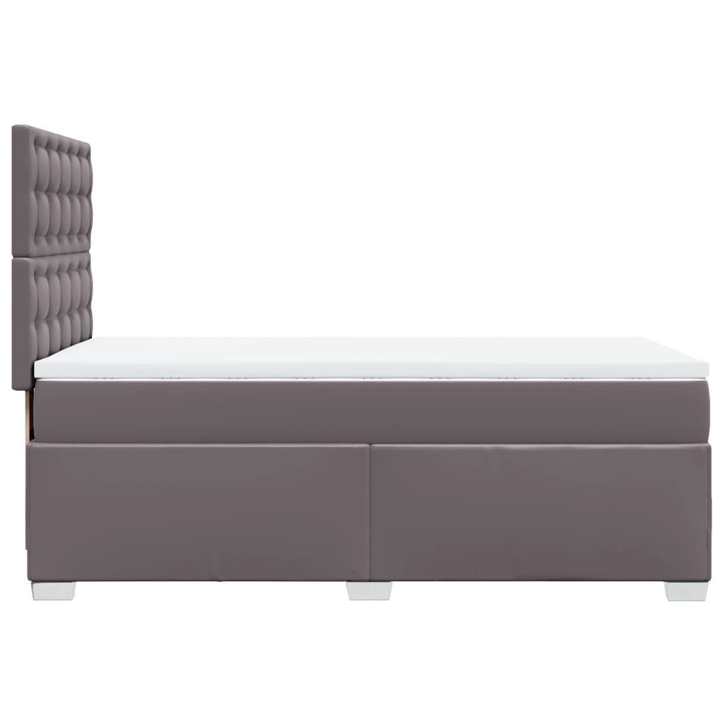 vidaXL Κρεβάτι Boxspring με Στρώμα Γκρι 80 x 200 εκ. Συνθετικό Δέρμα