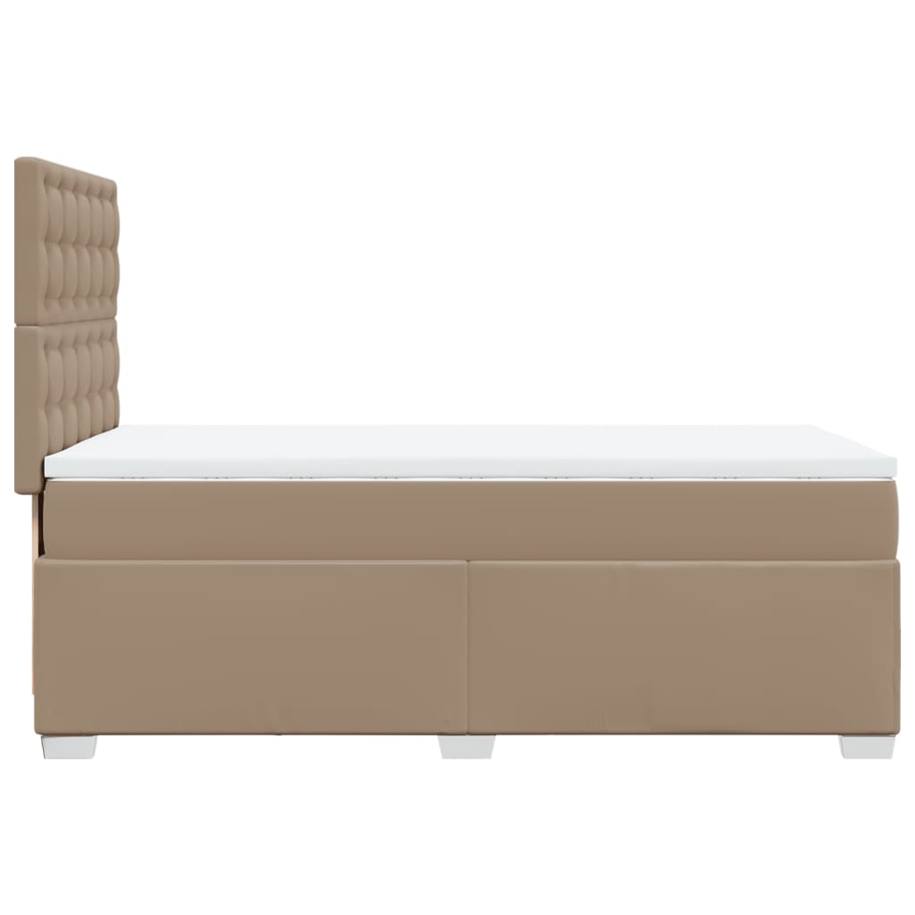 vidaXL Κρεβάτι Boxspring με Στρώμα Καπουτσίνο 80x200 εκ. Συνθ. Δέρμα
