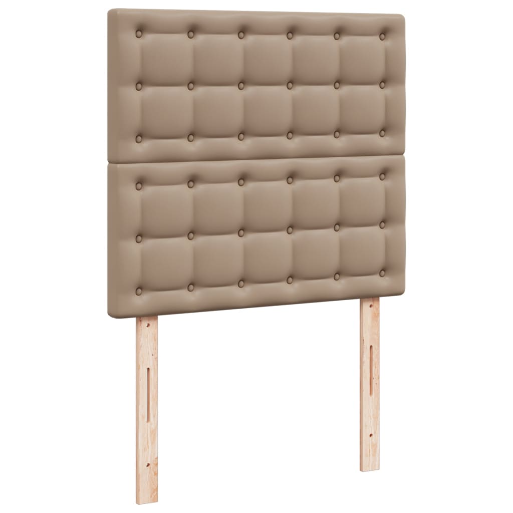 vidaXL Κρεβάτι Boxspring με Στρώμα Καπουτσίνο 100x200εκ.από Συνθ.Δέρμα