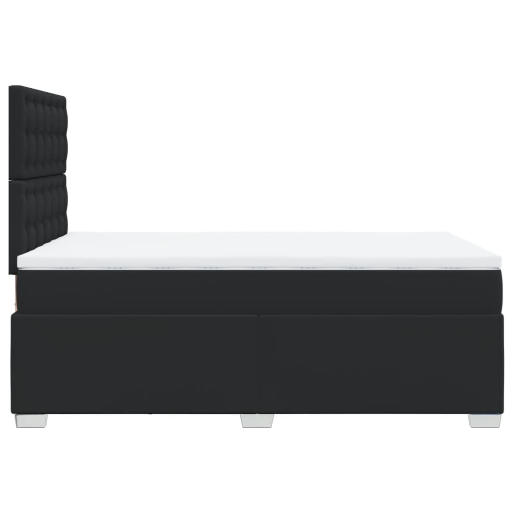 vidaXL Κρεβάτι Boxspring με Στρώμα Μαύρο 120 x 200 εκ. Συνθετικό Δέρμα