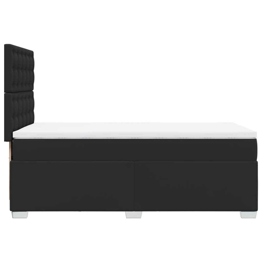vidaXL Κρεβάτι Boxspring με Στρώμα Μαύρο Single Συνθ. Δέρμα