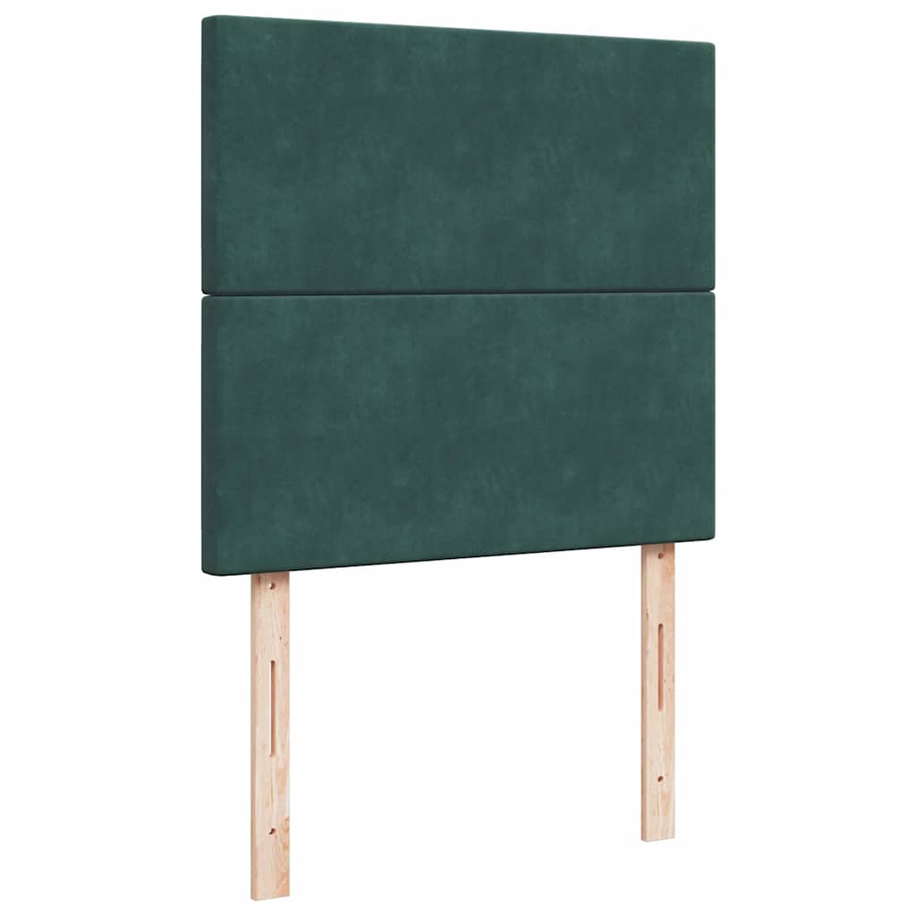 vidaXL Κρεβάτι Boxspring με Στρώμα Σκούρο Πράσινο 80x200 εκ. Βελούδινο