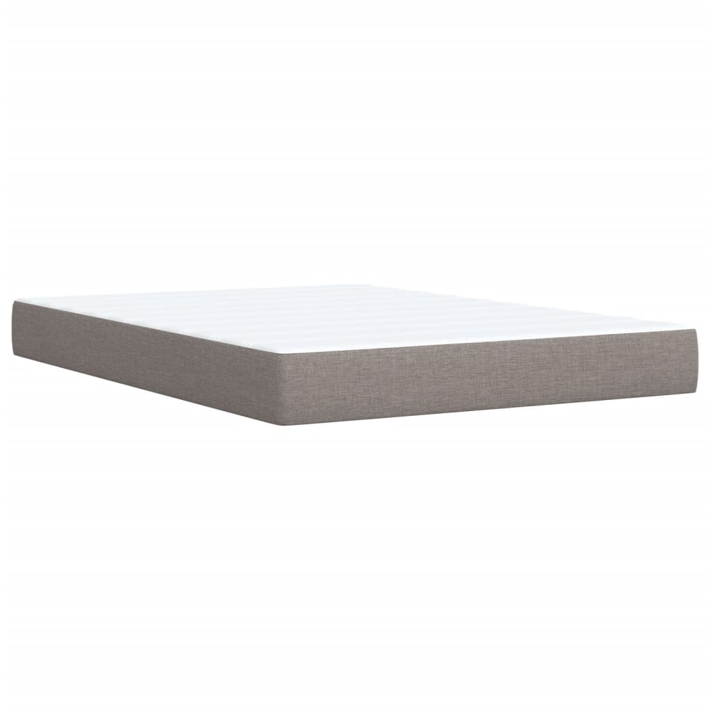 vidaXL Κρεβάτι Boxspring με Στρώμα Taupe 140x200 εκ. Υφασμάτινο