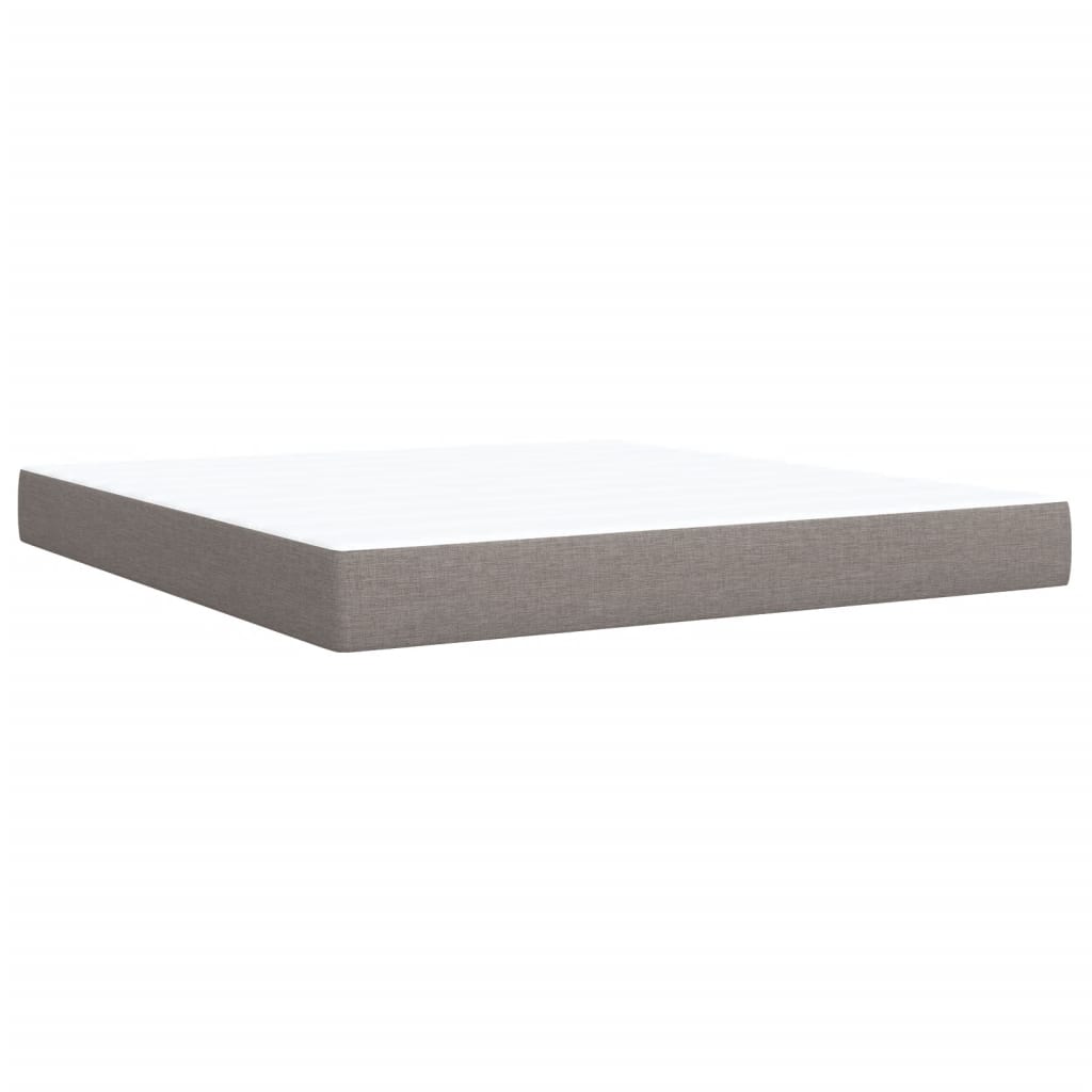 vidaXL Κρεβάτι Boxspring με Στρώμα Taupe 180x200 εκ. Υφασμάτινο