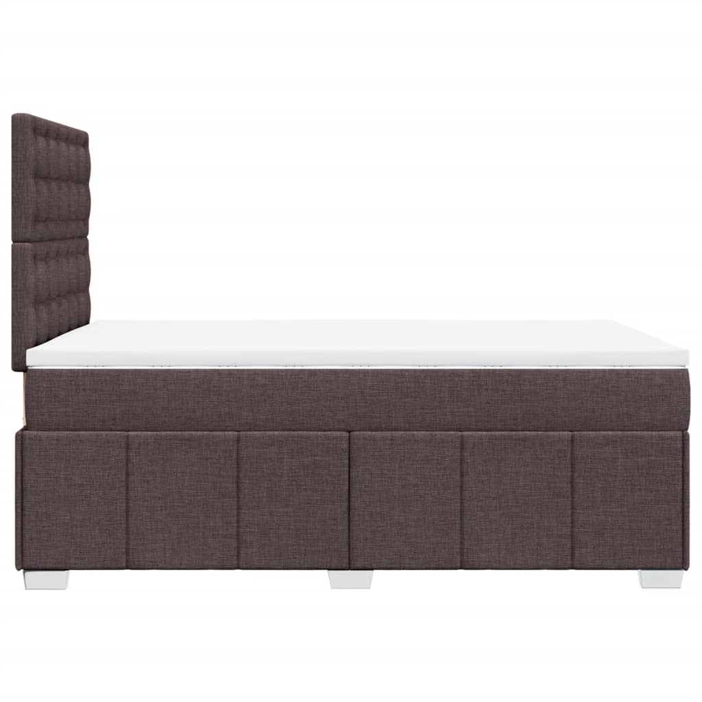 vidaXL Κρεβάτι Boxspring με Στρώμα Σκούρο Καφέ 120x200 εκ. Υφασμάτινο