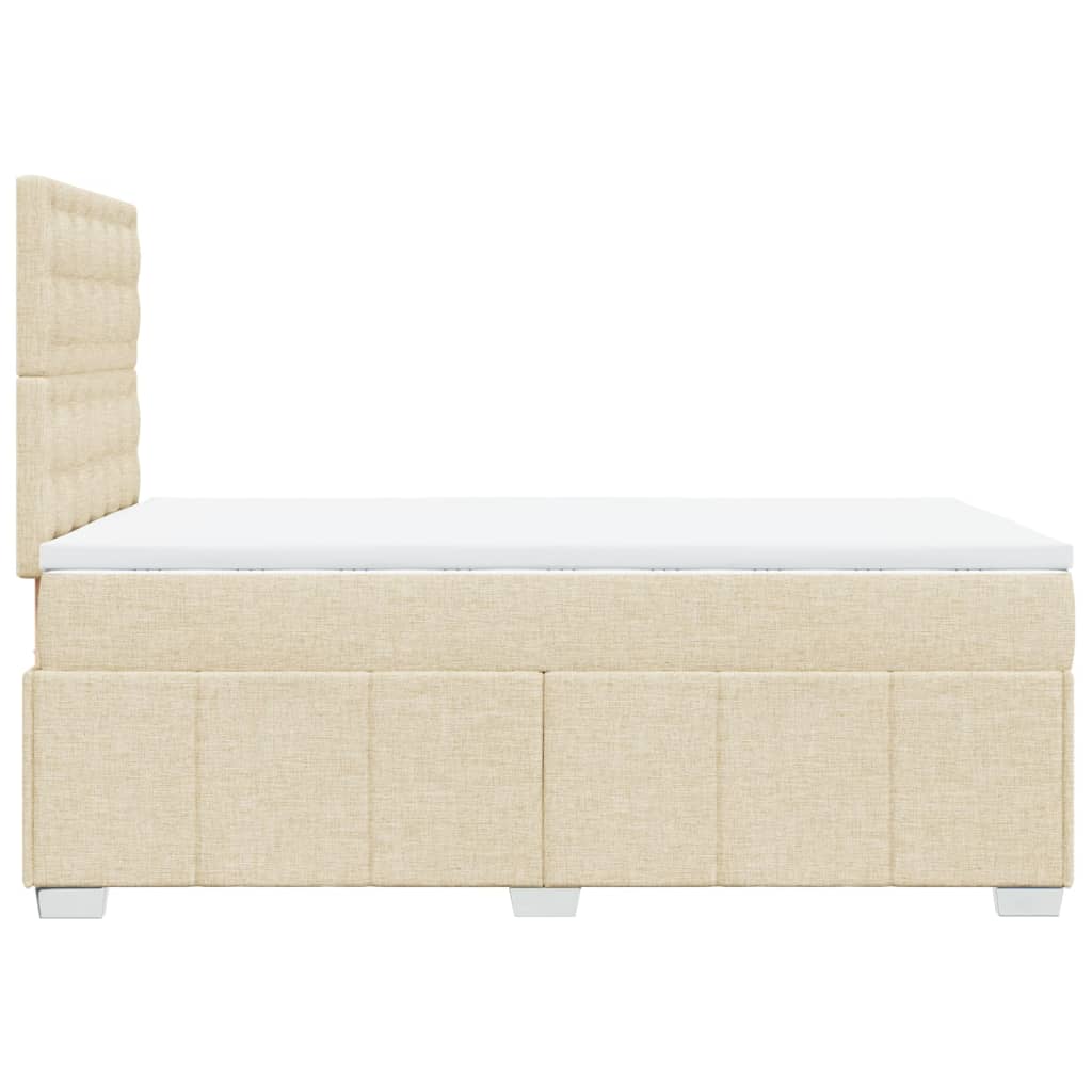 vidaXL Κρεβάτι Boxspring με Στρώμα Κρεμ 120x200 εκ. Υφασμάτινο