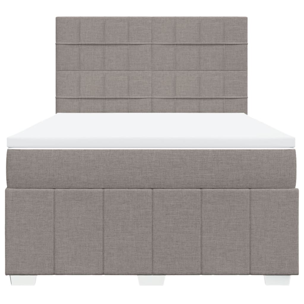 vidaXL Κρεβάτι Boxspring με Στρώμα Taupe 140x190 εκ. Υφασμάτινο
