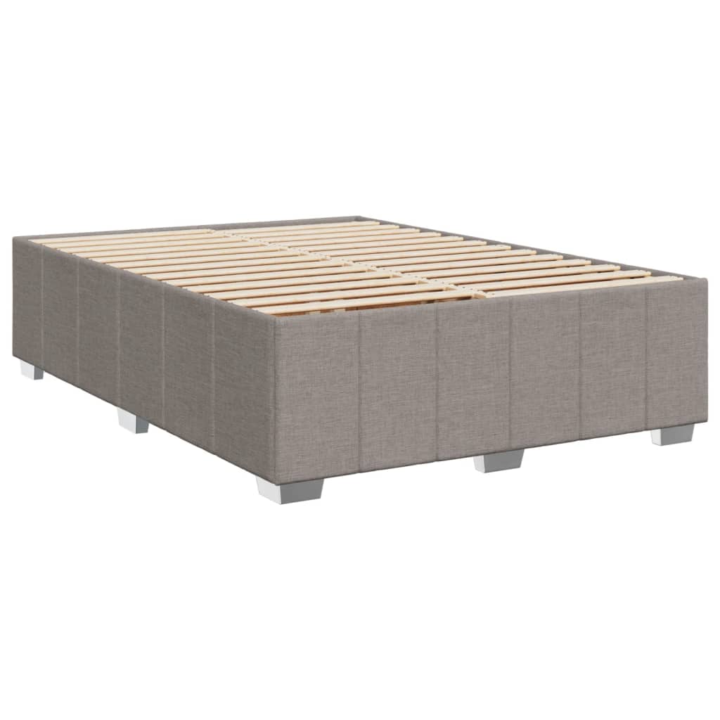 vidaXL Κρεβάτι Boxspring με Στρώμα Taupe 140x190 εκ. Υφασμάτινο