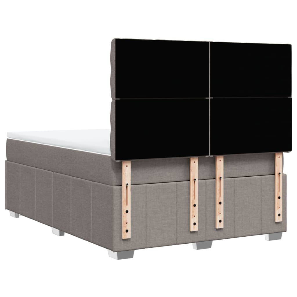 vidaXL Κρεβάτι Boxspring με Στρώμα Taupe 140x190 εκ. Υφασμάτινο