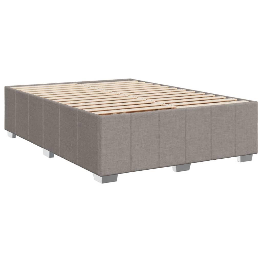 vidaXL Κρεβάτι Boxspring με Στρώμα Taupe 140x190 εκ. Υφασμάτινο