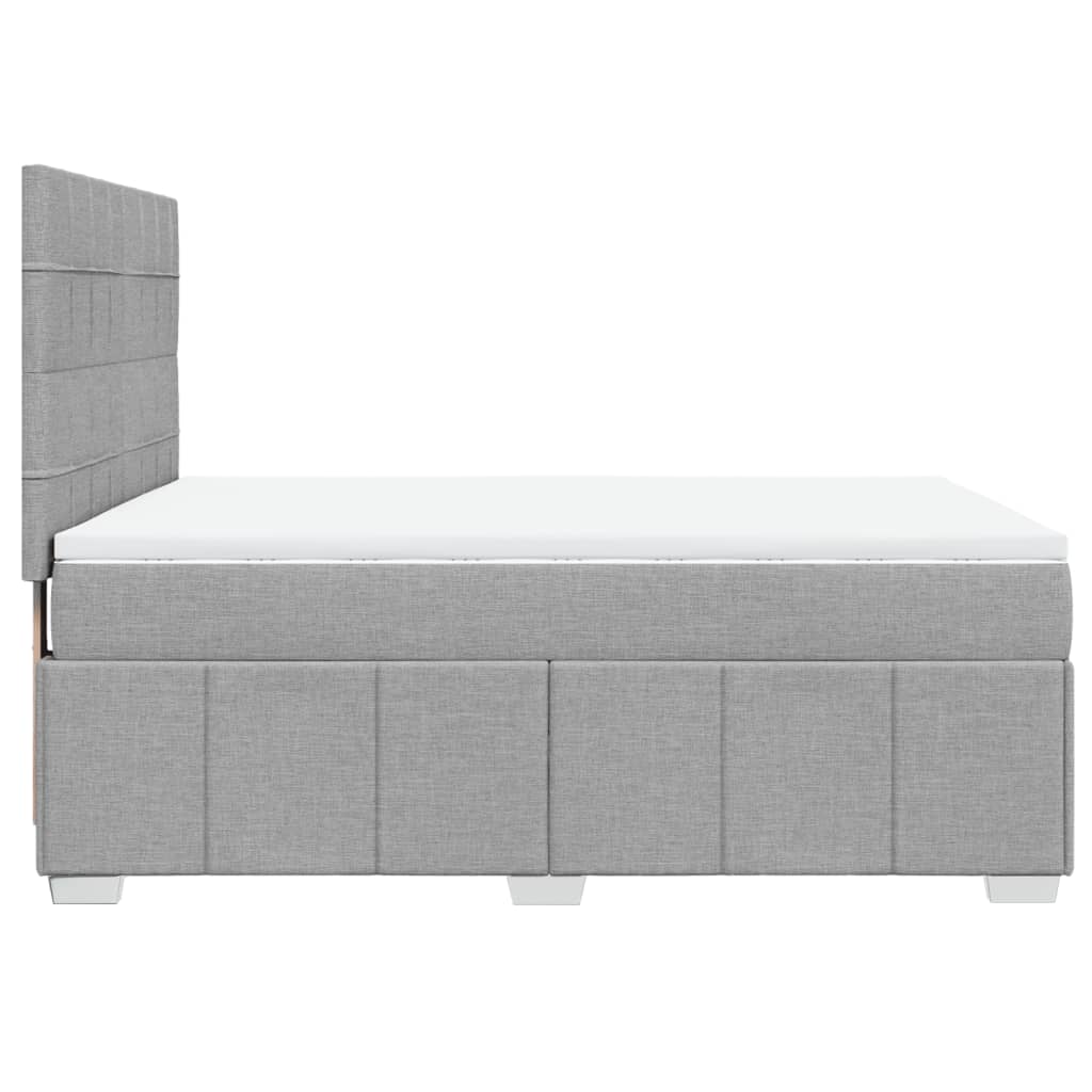vidaXL Κρεβάτι Boxspring με Στρώμα Ανοιχτό Γκρι 140x200 εκ. Υφασμάτινο