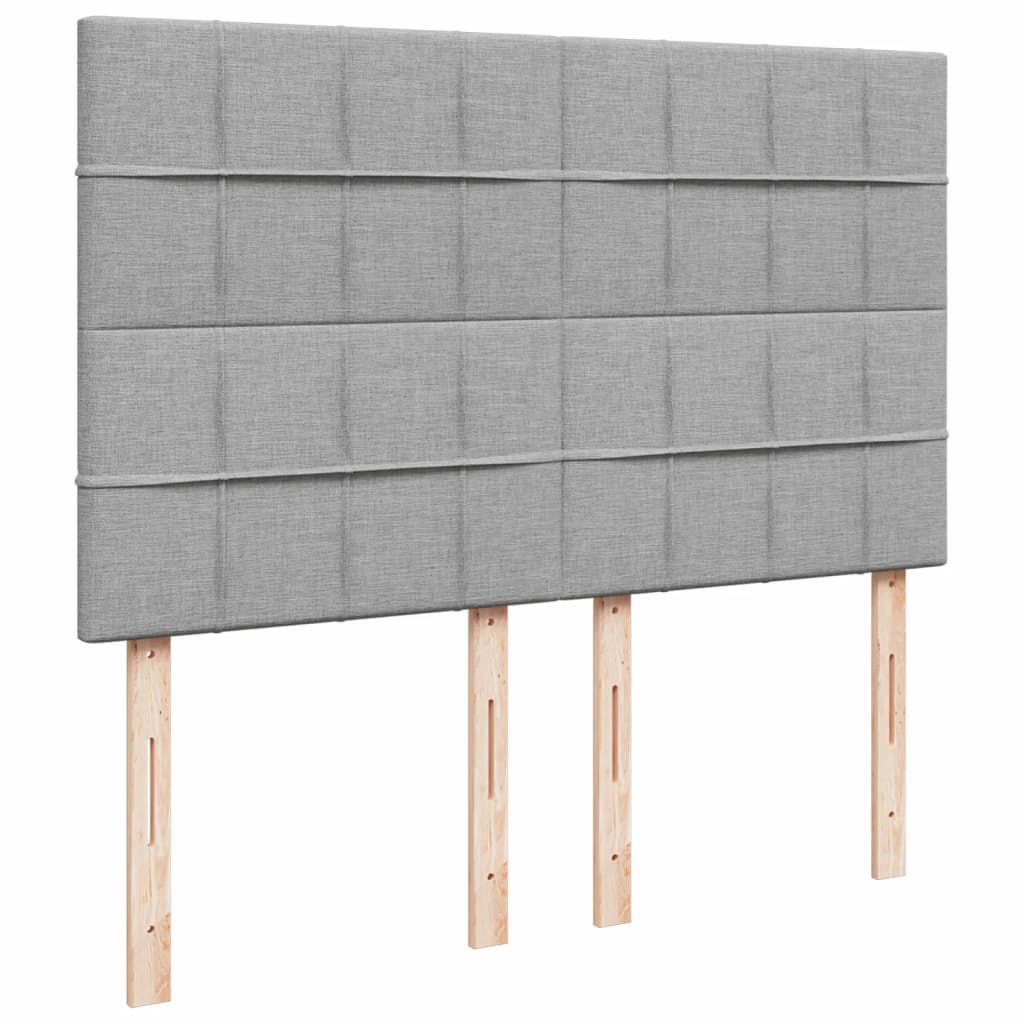 vidaXL Κρεβάτι Boxspring με Στρώμα Ανοιχτό Γκρι 140x200 εκ. Υφασμάτινο