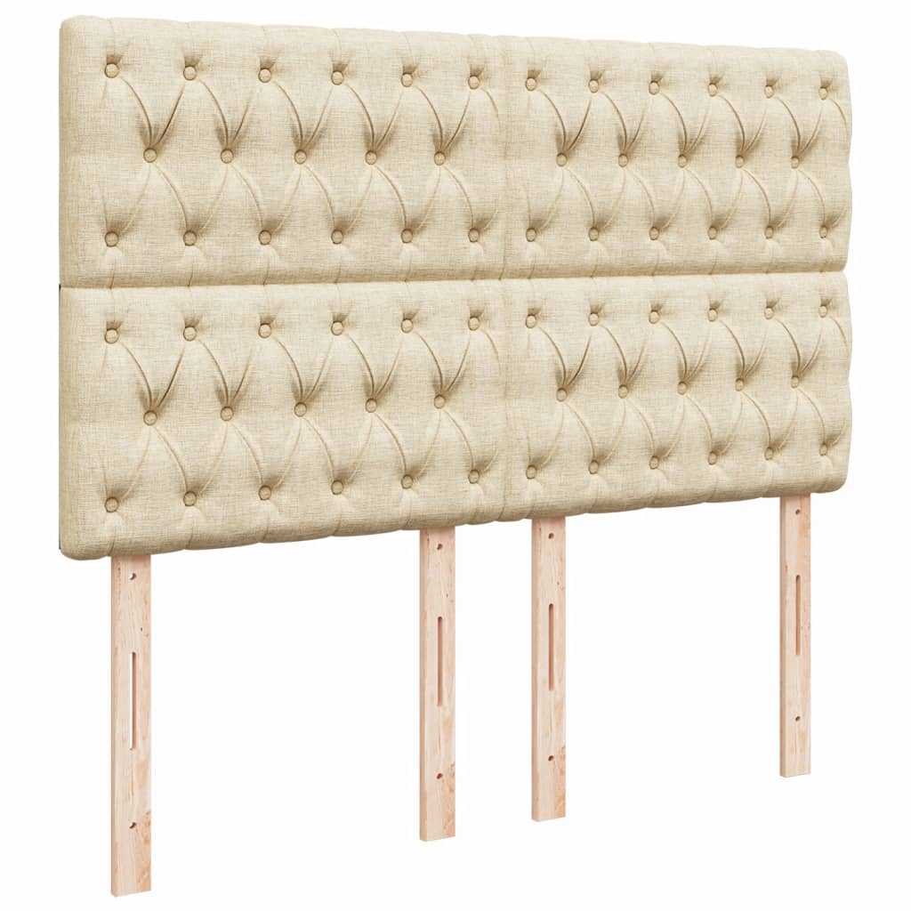 vidaXL Κρεβάτι Boxspring με Στρώμα Κρεμ 140x200 εκ. Υφασμάτινο