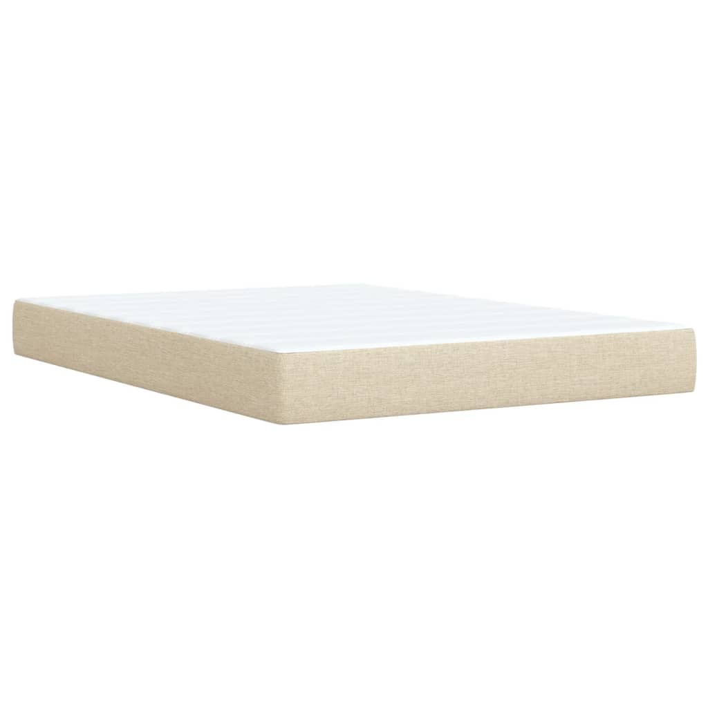 vidaXL Κρεβάτι Boxspring με Στρώμα Κρεμ 160x200 εκ. Υφασμάτινο
