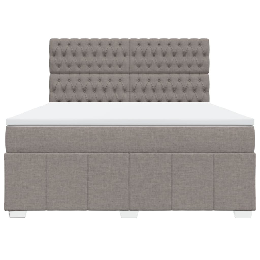 vidaXL Κρεβάτι Boxspring με Στρώμα Taupe 180x200 εκ. Υφασμάτινο
