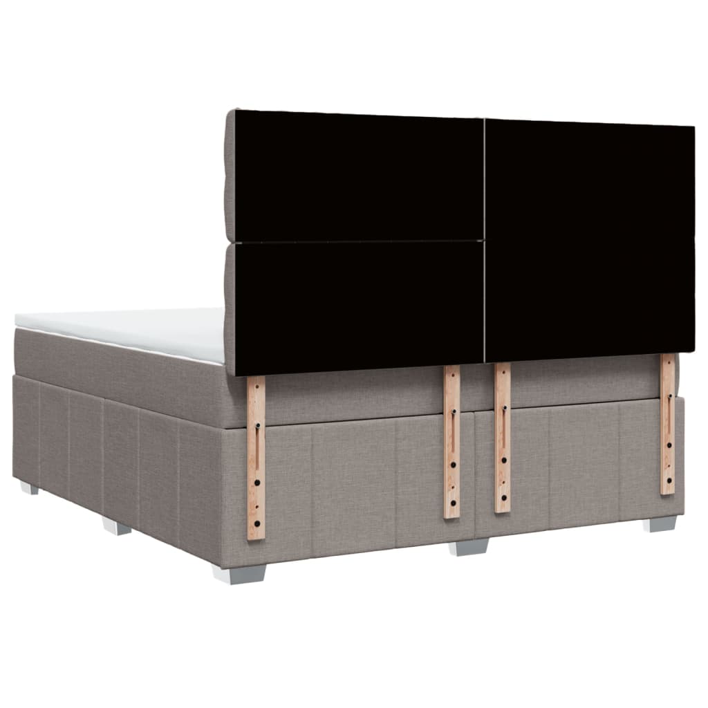 vidaXL Κρεβάτι Boxspring με Στρώμα Taupe 180x200 εκ. Υφασμάτινο