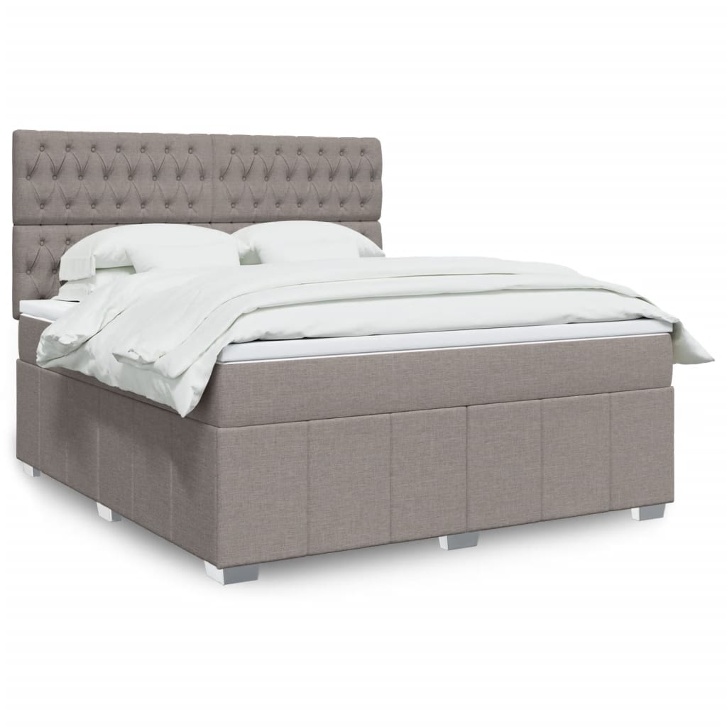vidaXL Κρεβάτι Boxspring με Στρώμα Taupe 180x200 εκ. Υφασμάτινο