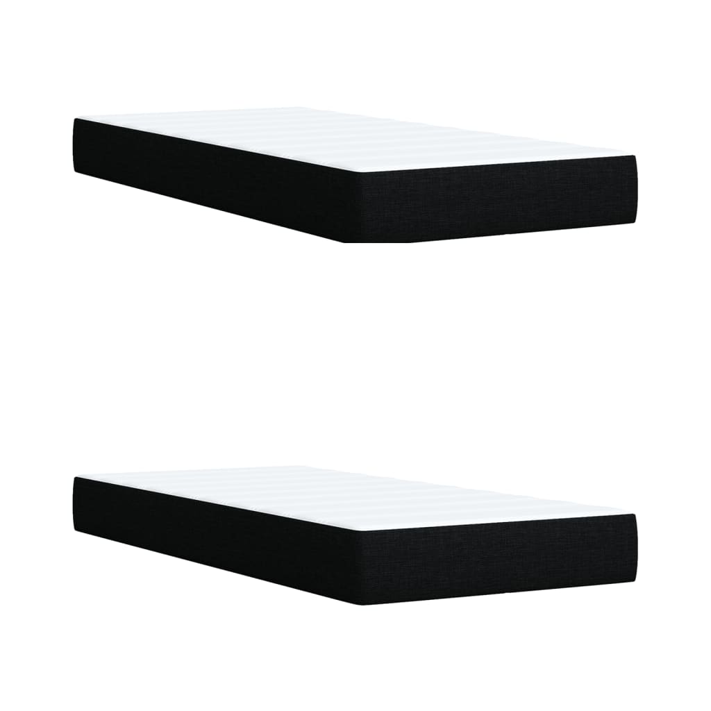 vidaXL Κρεβάτι Boxspring με Στρώμα Μαύρο 200x200 εκ. Υφασμάτινο