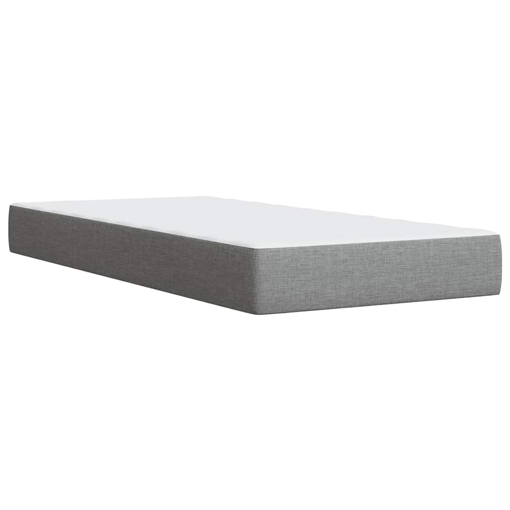 vidaXL Κρεβάτι Boxspring με Στρώμα Ανοιχτό Γκρι 90x190 εκ. Υφασμάτινο