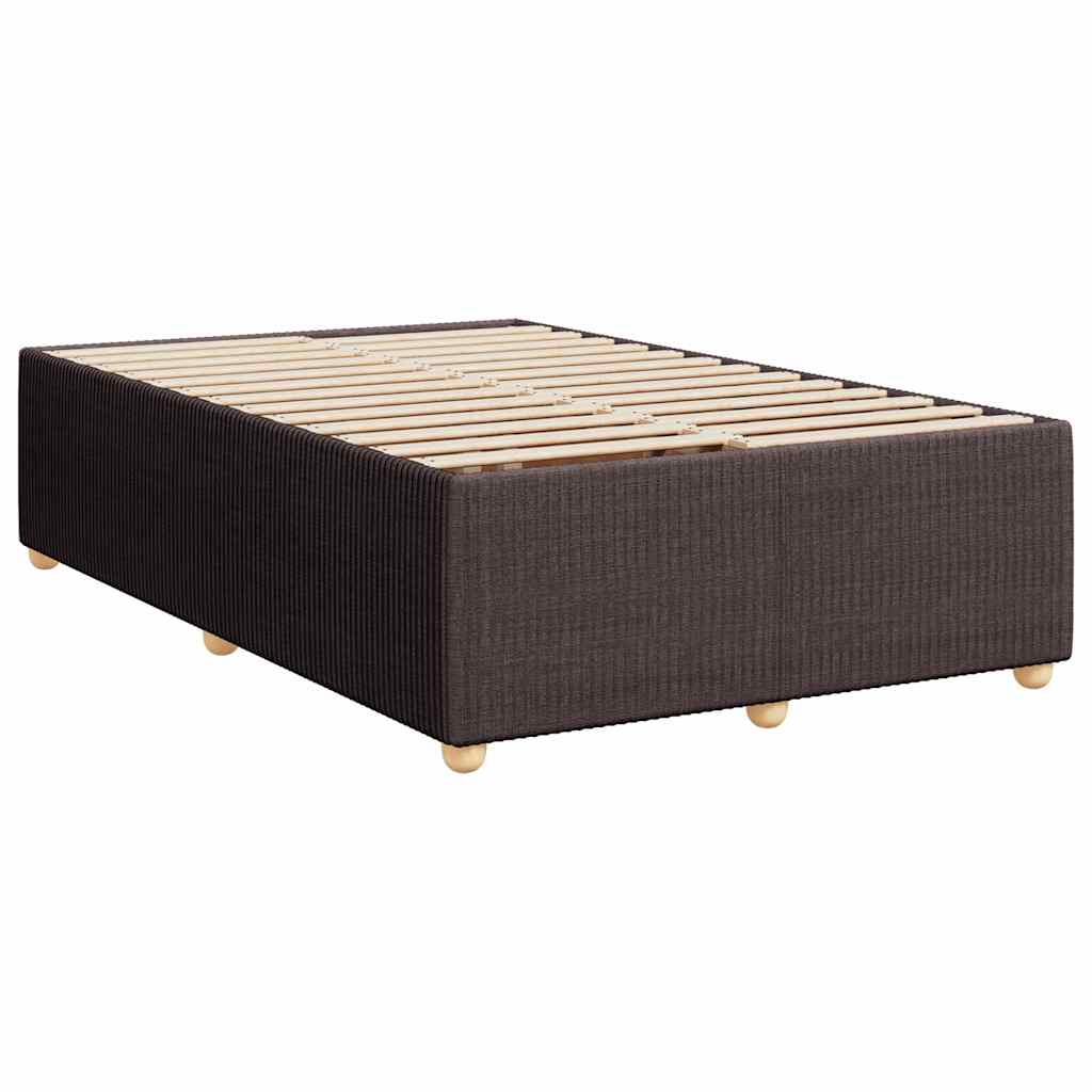 vidaXL Κρεβάτι Boxspring με Στρώμα Σκούρο Καφέ 120x190 εκ Υφασμάτινο